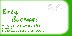 bela csernai business card
